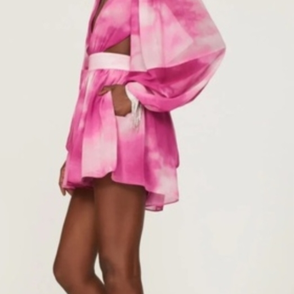 Pink Tie-Dye Mini Dress